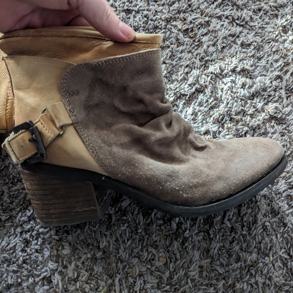 Diba True sz 7.5 Leather Boots Women's Tan Yellow - Picture 2 of 7
